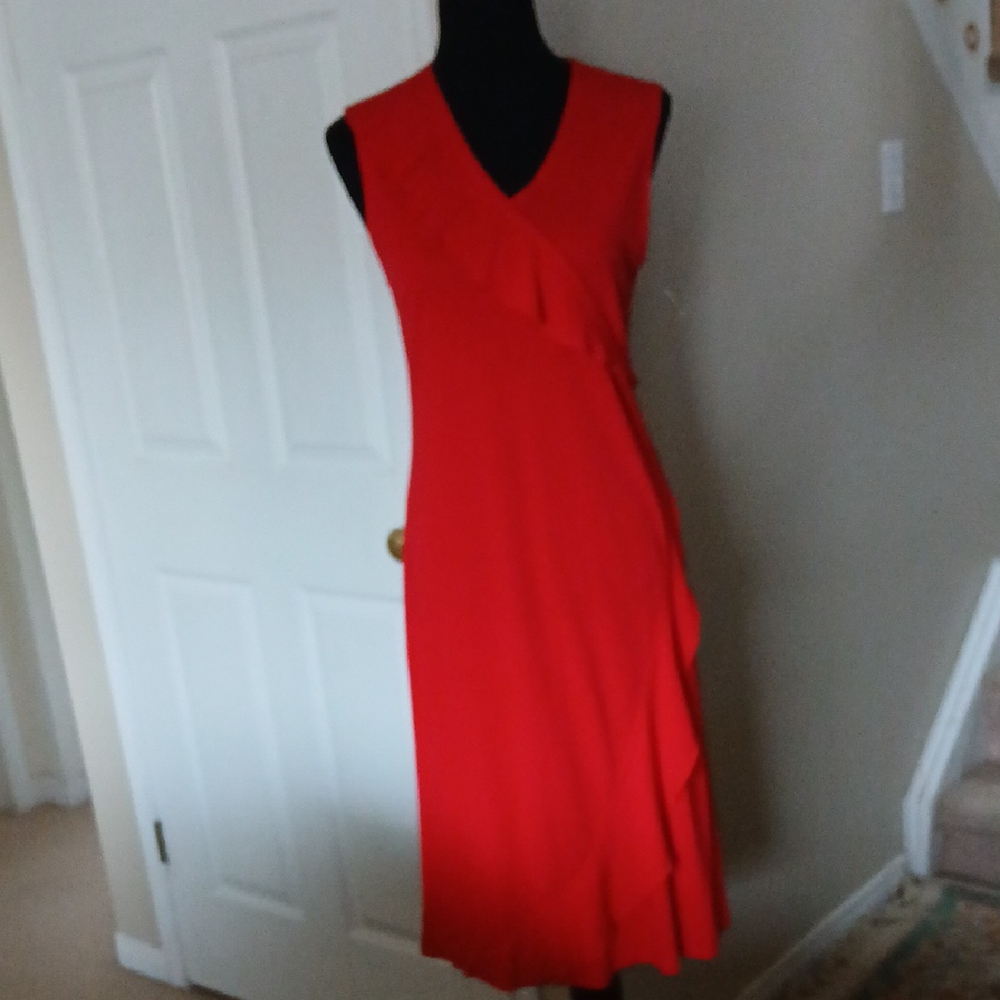 SPANNER Vibrant Red Midi Dress - Picture 7 of 8